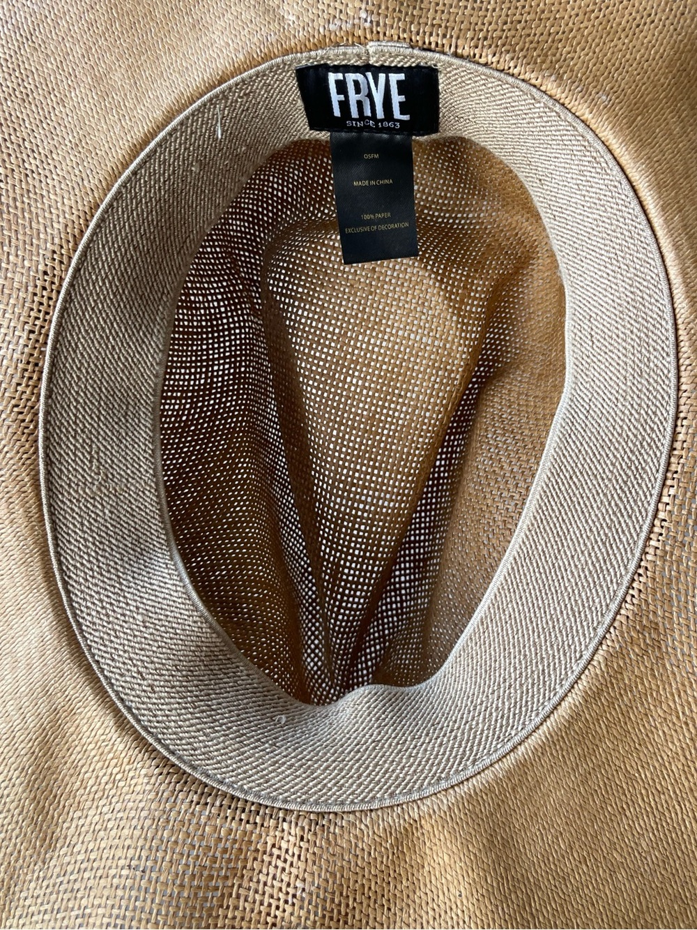 FRYE Straw Cowboy Hat Leather Band - Picture 10 of 12